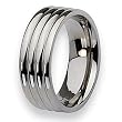 Grooved Polished Stainless Steel Ring (8.0 mm) - Sizes 6-13