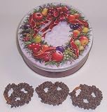 Scott's Cakes 1 lb. Milk Chocolate Covered Pretzel with Chocolate Chips in a Wreath Tin