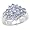 1.60 Carat Genuine Tanzanite Silver Cluster Ring