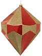 Giant 18" Red & Gold Glitter Diamond Commercial Christmas Ornament Decoration