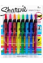 Sharpie Accent Retractable Highlighters, Assorted, Narrow Chisel Tip, 8/Pack