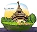 WitnyStore Tiny Eiffel Tower on The Champ de Mars in Paris France Western Europe Tourist Attractions Resin Refrigerator Magnet Traveler Souvenir Gift Memento 3D Fridge Magnets