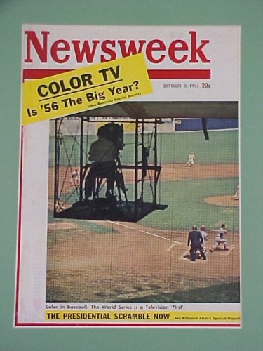 Stan Musial St. Louis Cardinals Baseball Color TV October 3 1955 Newsweek Magazine Professionally Matted Cover 11 X 14 Inch Size Delivered Ready For Framing