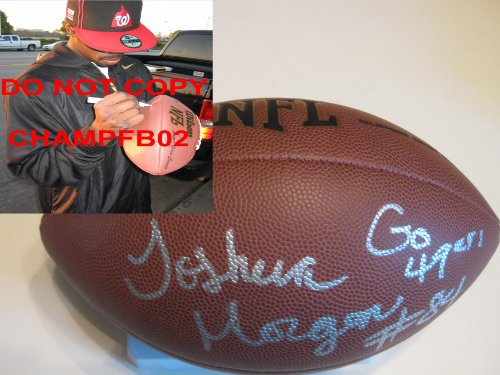 JOSH MORGAN,SAN FRANCISCO 49ERS,VIRGINIA TECH,SIGNED,AUTOGRAPHED,NFL FOOTBALL,WITH PROOF + COA