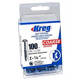 Kreg Blue-Kote #8 Screw x 1-1/4" Coarse Washer-Head Outdoor Use (100)