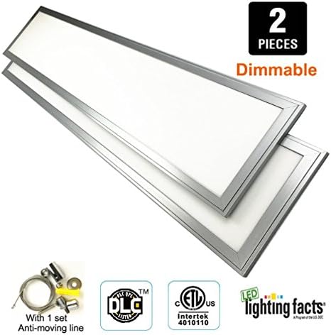 [2 Pack] Dimmable Led Panel Light 1x4ft 36W 4000k (Equivalent 280W incandescent), Daylight Grow, ETL+DLC listed , Eligible for Nationwide Rebate Programs ,Flat Ceiling Led Panels