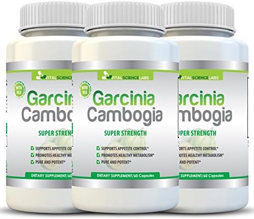 Garcinia Cambogia 60% HCA Extract. Highly Potent 500mg : Best Fast Acting Weight Loss Diet Pills: Fat Burner, Carb Blocker, Metabolism Boosting + Appetite Suppression By Vital Science Labs