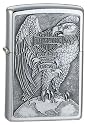 Chrome Brushed EMBLEM-ZIPPO HARLEY DAVIDSON Made in the USA