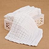 3-Pack Gauze Muslin Square,Organics Baby Washcloths, Premium Reusable Wipes - Extra Soft For Sensitive Skin,Newborn Muslin Warm Baby Bath Towels Pure White