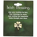 Cathedral Art T980 Shamrock Lapel Pin with Emerald Stone Carded