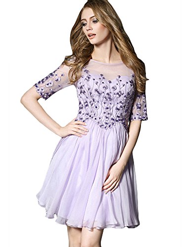 (a la mode)アラモード 大人 エレガント 高級 フェアリー ビーズ フレア 花柄 刺繍 レース ワンピース レディース ドレス お呼ばれ 結婚式 二次会 lan31