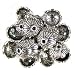 56 11mm silver plated pewter flower bead caps