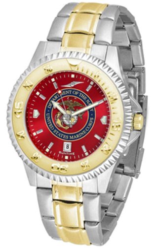 U.S. Marine Corps MILITARY Mens Two-Tone Anochrome Watch