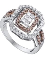 0.75CTW COGNAC DIAMOND LADIES INVISIBLE RING