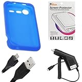 GTMax Blue Soft Rubber Silicone Skin Protector Cover Case + Clear LCD Scree ....
