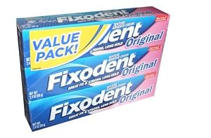 Fixodent Denture Adhesive Cream Original 2.4 oz Set of 3