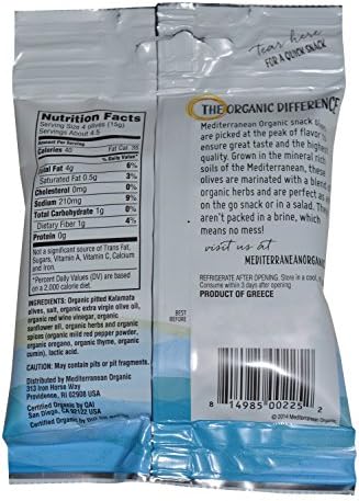 Mediterranean Olives Ready to Eat Variety Pack of 6 Pouches