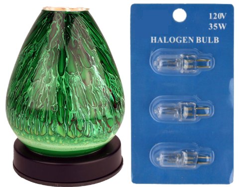 Green Swirl Electric Oil Halogen Bulb