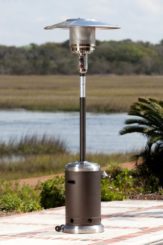 Fire Sense Commercial Stainless Steel (Series 304) & Rich Mocha Propane (LP) Patio Heater w/Wheels