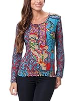 Peace & Love Camiseta Manga Larga (Multicolor)