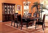 7PC Westminster Dining Set w/Leather Upholstery In Rich Cherry Finish.
