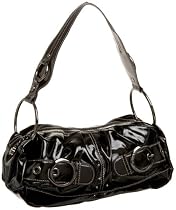 KATHY Van Zeeland Marabella Creased Patent Shoulder Bag