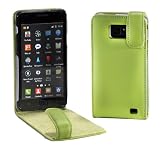 Produkt-Bild: MaryCom PREMIUM QUALIT&Auml;T Leder Handytasche gr&uuml;n f&uuml;r Samsung Galaxy S II (i9100) Smartphone mit Magnetverschluss + gratis Displayschutzfolie / LTG i9100