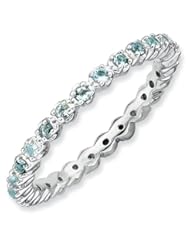 Jewelry: Genuine Stakable Expressions (TM) Band. Sterling Silver Stackable Expressions Aquamarine Ring (Finger Size 8). 100% Satisfaction Guaranteed. - Stackable Expressions