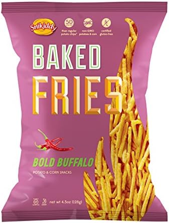 Snikiddy All Natural Baked Fries, Bold Buffalo, 4.5-Ounce Bags (Pack of 12)