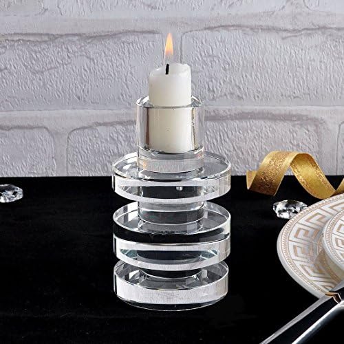 New Crystal Glass Clear Votive Pillar Candle Holders Cylinder Wedding Decorative