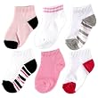 Luvable Friends 6 Pack No-Show Striped Socks, Girl-Striped, 0-6 Months