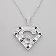 Necklace With 1.64ctw Precious Stones - Genuine Sapphires and Topazes Well Made in 925 Sterling silver. Total item weight 10.5g Length 18in
