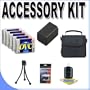 BP511 Lithium Ion Replacement Battery & Carrying Case BigVALUEInc Accessory Saver MiniDV Bundle f/ Canon ZR & Optura Camcorders