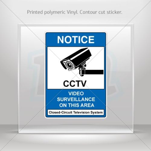 Decal Stickers Notice video surveillance on this area Vehicle Garage door 6 X 4.3 Inches Vinyl color print 0600 X4X32