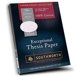 Southworth Exceptional Thesis Paper, 100% Cotton, 20lb, White, 250 Sheets (35-120-10)