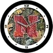 Nebraska Cornhuskers Suntime 12" Camo Glass Crystal Wall Clock - NCAA College Athletics