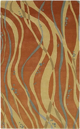 Surya Studio Sr-109 2 x 8 Tangerine Aqua Cream Gold Area Rug Surya Studio Sr-109 2 x 8 Tangerine Aqua Cream Gold Area Rug