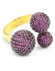 Azaara "Paris" Pink Triple Sphere Ring, Size 7