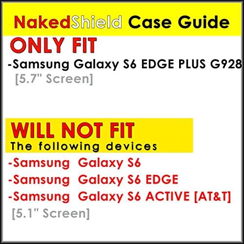 Samsung Galaxy [S6 EDGE PLUS 5.7"] Case, [NakedShield] [Black/Purple] Heavy Duty Holster Armor Tough Case + [Screen Protector] - [Red Cross Skull] for Galaxy S6 Edge PLUS G928