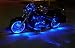 Blue Motorcycle LED Neon Accent Lighting Kit with 10 Chrome LED Light Pods