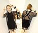 ACEFAST INC Black See Through Mesh Short Sleeve Oversize Shirt Cover Tops Blouse