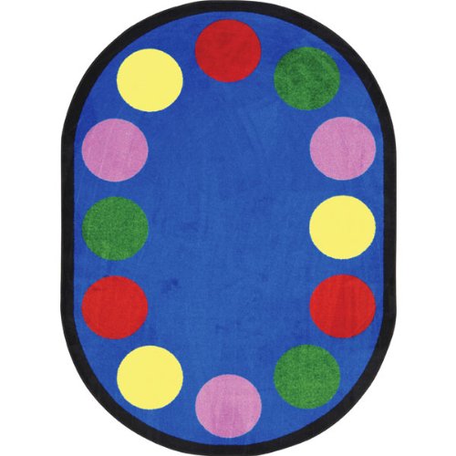 Lots of Dots Preschool Rug 5'4 x 7'8 Oval (^o^) Deals w Cubbies for 25