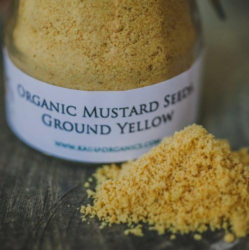 Organic Mustard Seeds, Ground Yellow - 1.6 oz Small Glass Jar