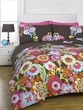 Melia Floral Chocolate Double Bed Size Duvet Cover Set