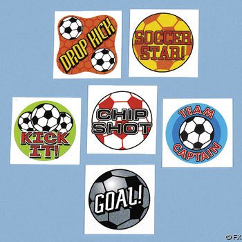 Soccer : Temporary Soccer Tattoos 6 dz