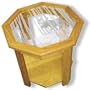 Oak Glass Top End Table With Moose Etched Glass - Moose End Table Furniture - Unique Moose Gift Ideas - Fully Assembled - 22" x 22" x 20" high