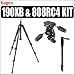  : Bogen Manfrotto 190XB 3 Section Aluminum Tripod & Bogen Manfrotto 808RC4 Professional Three Way Head w/Quick Release + BONUS MACCABEE Monopod