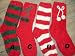 Bettsocken Kuschelsocken Socken Santa Claus Ringel wei�
