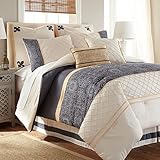 UPC 645470138701 product image for Lyra 8 Piece Comforter Set White/Blue Queen | upcitemdb.com