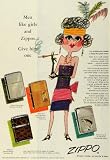 1955 Ad Zippo Manufacturing Co Ligther Designs Chrome Plate Gold Leather Flapper - Original Print Ad